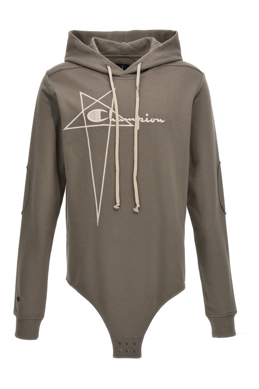 Боди с капюшоном champion x rick owens серый