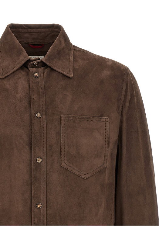 Suede overshirt Brown
