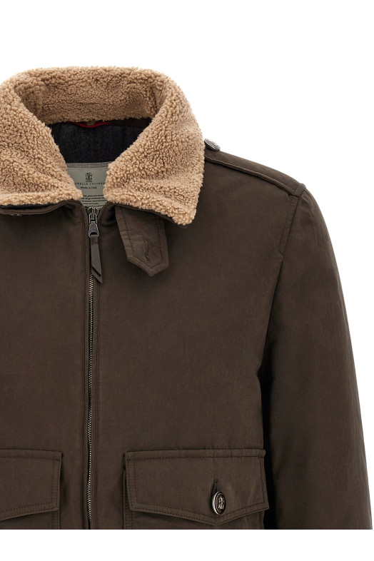 Waterproof bomber jacket Brown