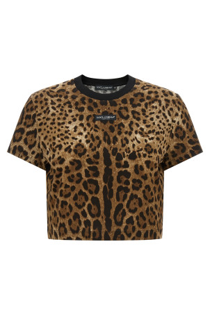 'Leo' cropped T-shirt Brown