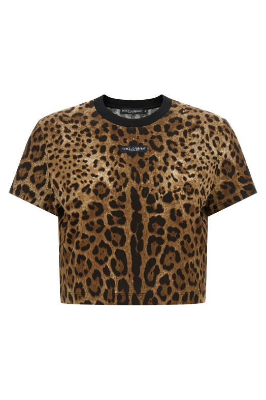 'Leo' cropped T-shirt Brown