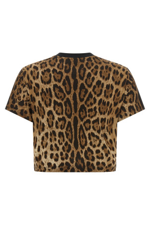 'Leo' cropped T-shirt Brown