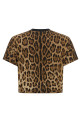'Leo' cropped T-shirt Brown