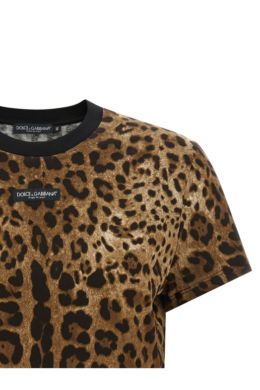 'Leo' cropped T-shirt Brown