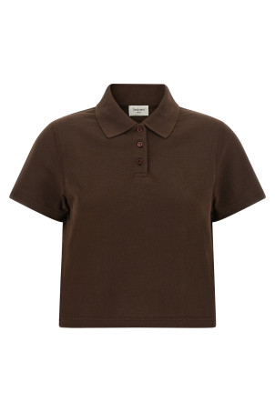 'Cassandre' crop polo shirt Brown