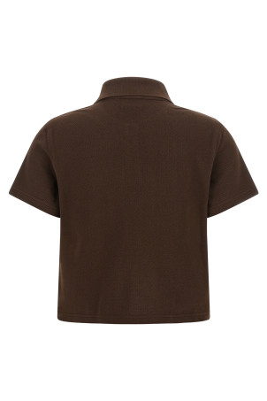 'Cassandre' crop polo shirt Brown