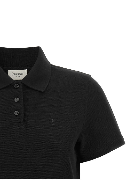 'Cassandre' crop polo shirt Black