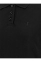'Cassandre' crop polo shirt Black