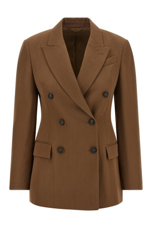 Double-breasted blazer Brown