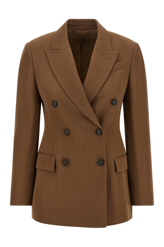 Double-breasted blazer Brown