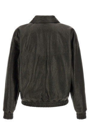 Bubble leather jacket Black