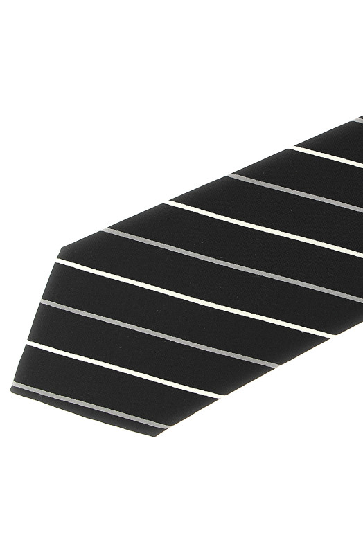 Striped tie Black