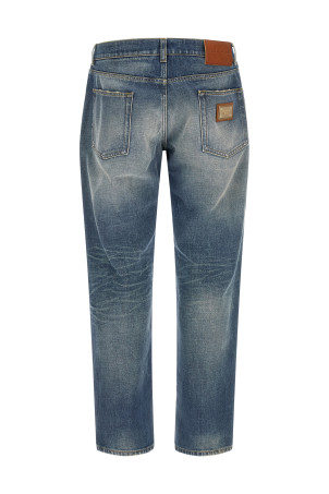 Destroyed logo plaque jeans Blue