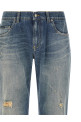 Destroyed logo plaque jeans Blue