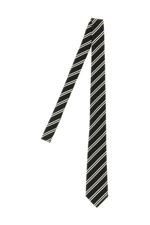 Striped tie Black