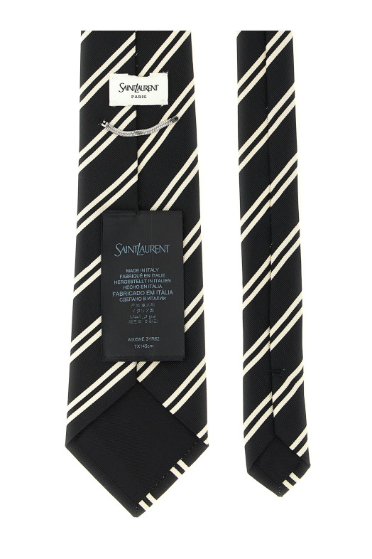 Striped tie Black