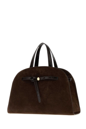 Brown suede Romy handbag Blue TORY BURCH (183363)