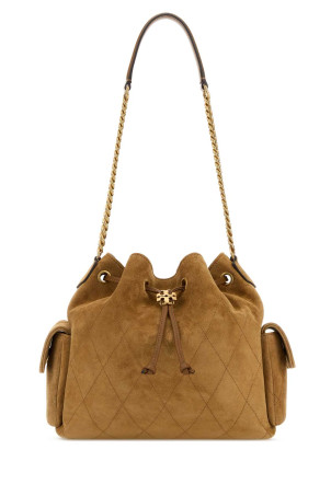 Camel suede Charlie bucket bag Multicolor TORY BURCH (183592)