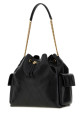 Black leather large Charlie bucket bag TORY BURCH (185830)
