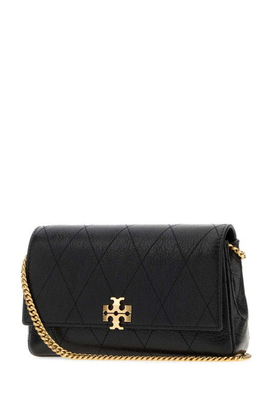 Black leather Charlie crossbody bag TORY BURCH (186041)