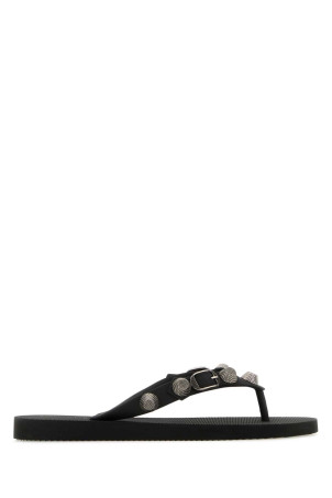 Black rubber Cagole thong slippers Black BALENCIAGA (784853W1TA2)
