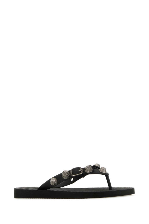 Black rubber Cagole thong slippers Black BALENCIAGA (784853W1TA2)