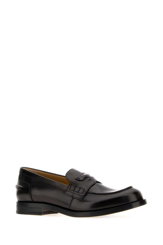 Black leather Fendi Ateneo loafers Black FENDI (7D196469F)