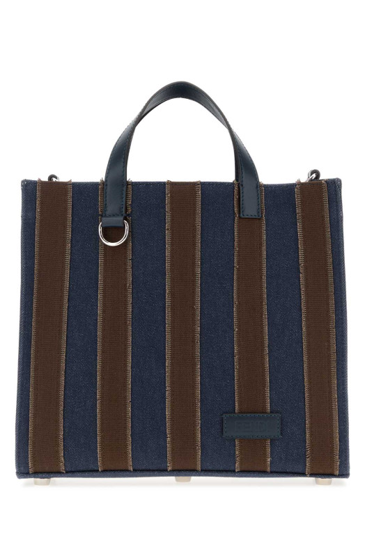 Embroidered denim Pequin shopping bag FENDI (7VA648B08U)