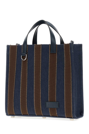 Embroidered denim Pequin shopping bag FENDI (7VA648B08U)