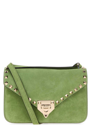Green suede Rockstud crossbody bag VALENTINO GARAVANI (9W2B0T76KQQ)