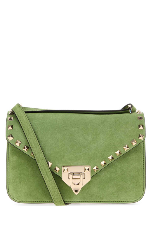 Green suede Rockstud crossbody bag VALENTINO GARAVANI (9W2B0T76KQQ)