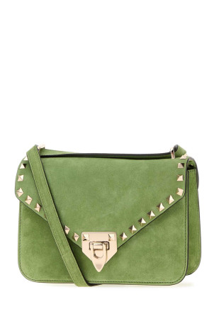 Green suede Rockstud crossbody bag VALENTINO GARAVANI (9W2B0T76KQQ)