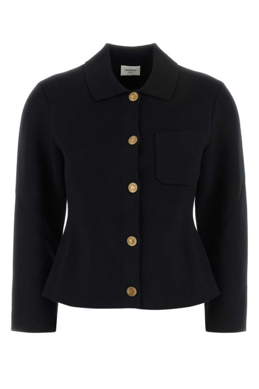 Black wool cardigan Black SAINT LAURENT (A0044ZY76TR)