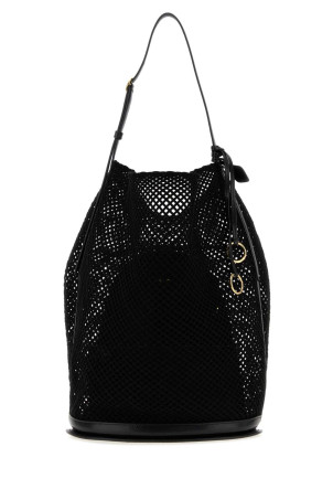 Black mesh large Hip bucket bag Black ALAIA (AA1L6006I249)