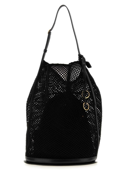Black mesh large Hip bucket bag Black ALAIA (AA1L6006I249)