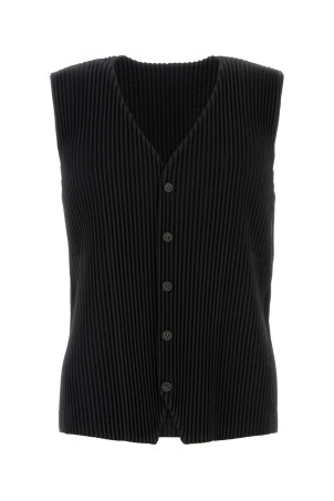 Black polyester vest HOMME PLISSE' ISSEY MIYAKE (HP67JE511)