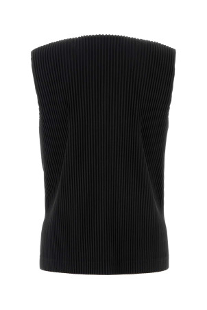 Black polyester vest HOMME PLISSE' ISSEY MIYAKE (HP67JE511)