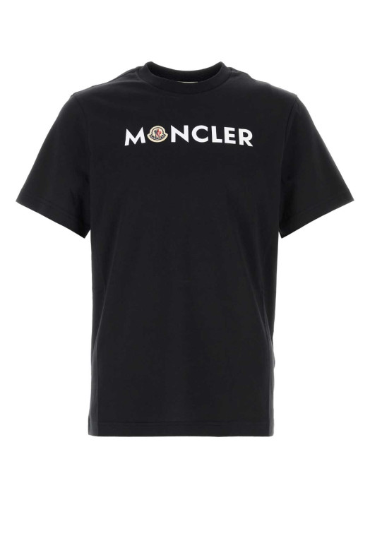 Black cotton t-shirt Blue MONCLER (L20918C0005189B8Q)