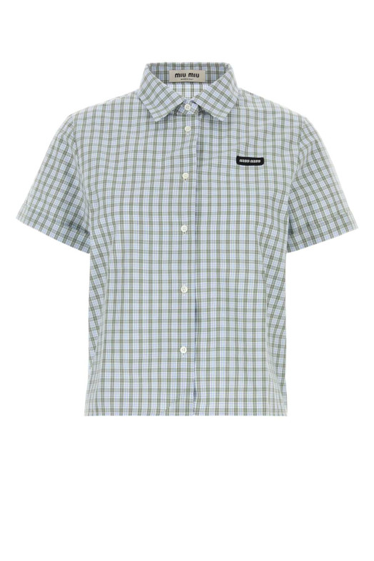 Embroidered poplin shirt MIU MIU (MK1959SOOO196L)