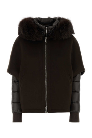 Dark brown polyester Pegaso down jacket Brown MOORER (PEGASOCWR)