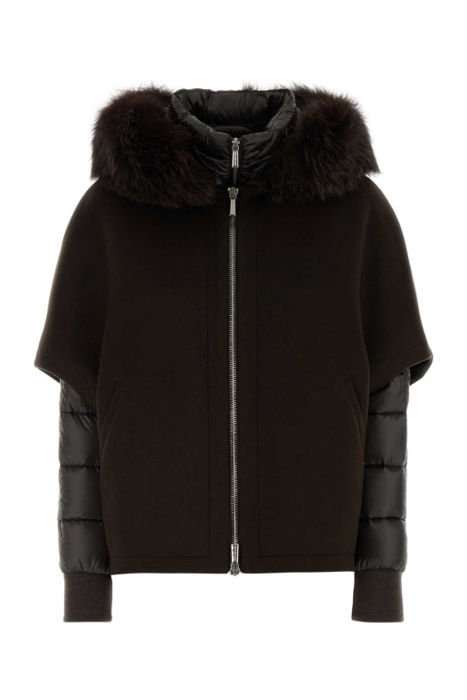 Dark brown polyester Pegaso down jacket Brown MOORER (PEGASOCWR)