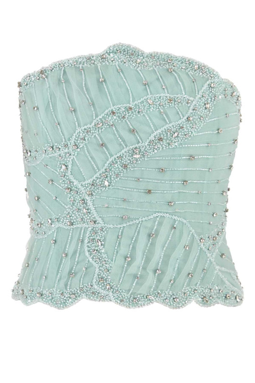 Light-blue tulle Fiori bodice Blue COSTARELLOS (SS2655)