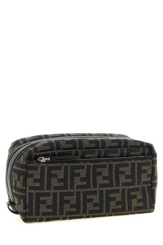 Small double zip beauty Brown