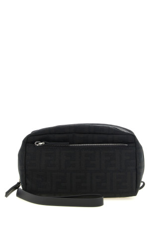 Small double zip beauty Black