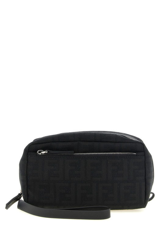 Small double zip beauty Black