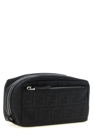 Small double zip beauty Black