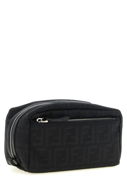 Small double zip beauty Black