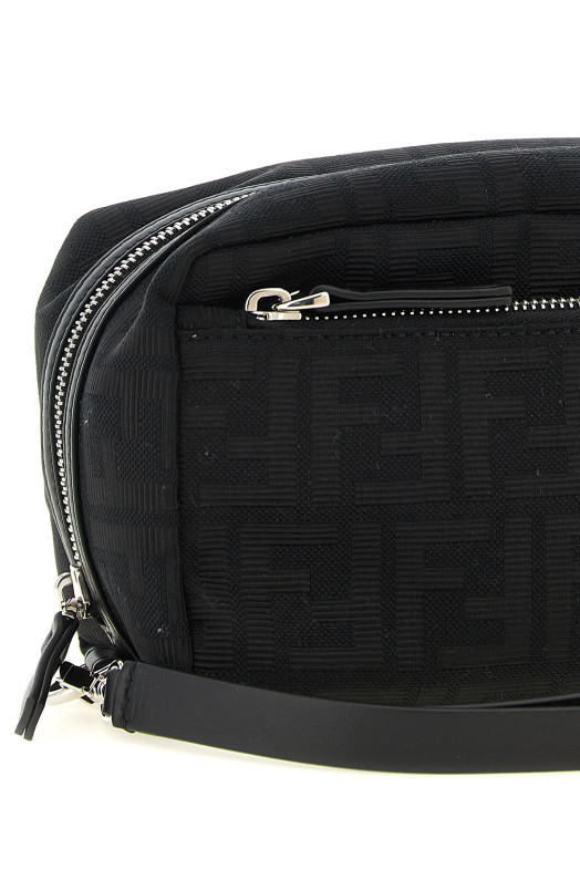 Small double zip beauty Black