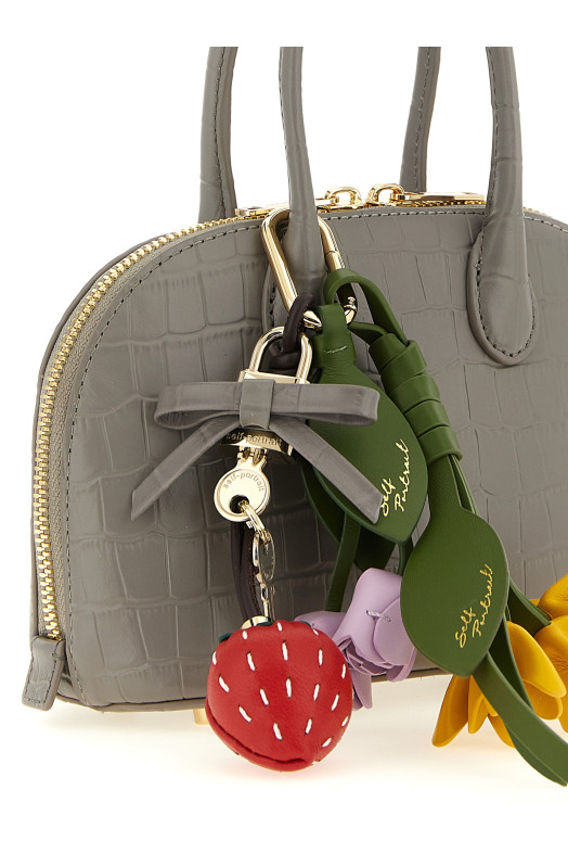 'Croc Leather Mini Toast' handbag  Gray