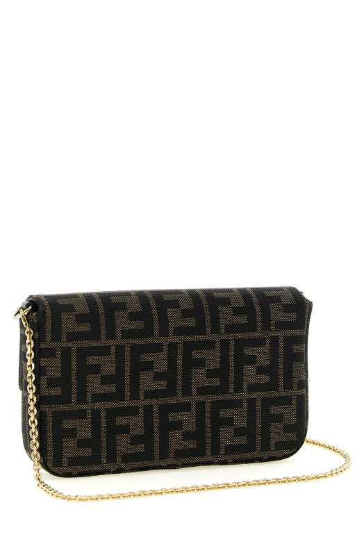 'Tube' wallet on chain Brown